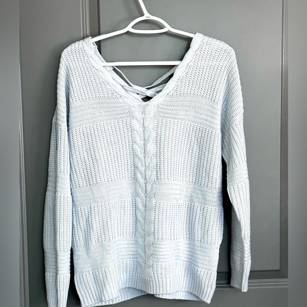 Romantic blue crochet top L size